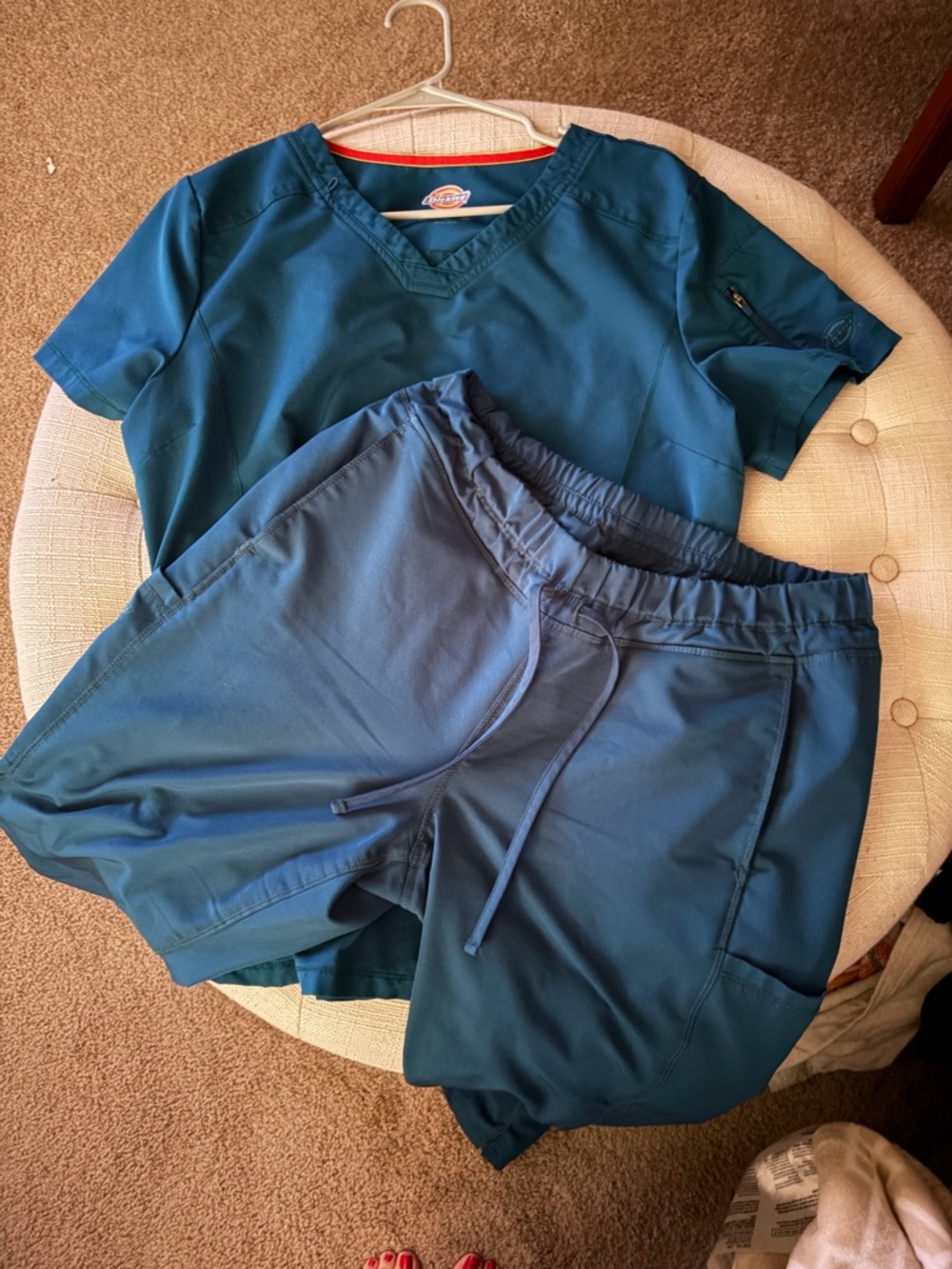 Dickies Dynamix set in Caribbean, top L, pants medium PETITE.